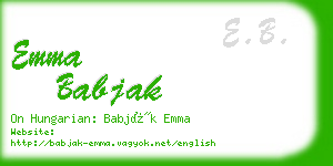 emma babjak business card